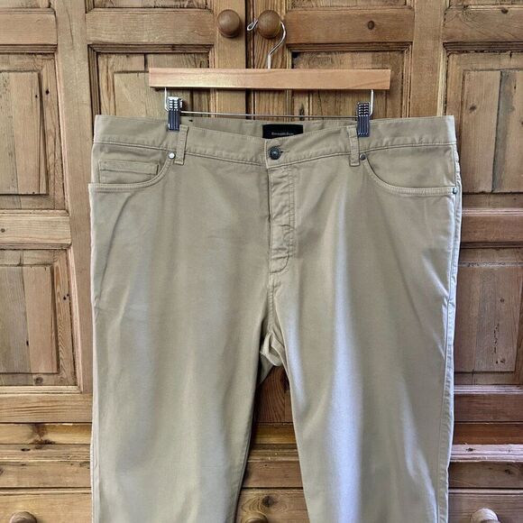 Men's Ermenegildo Zegna 42 x 30 Tan Cream Jeans Denim Straight Leg Trousers - Picture 2 of 13